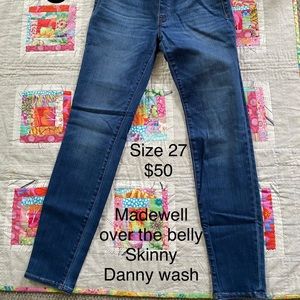 Madewell maternity over the belly jeans sz 27